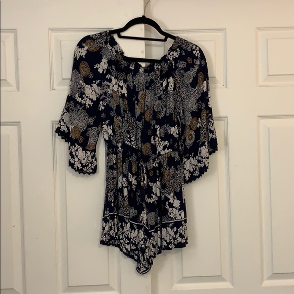 Blue patterned romper - Picture 1 of 5